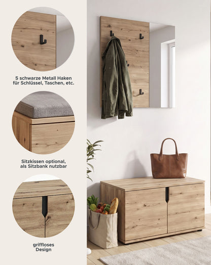 Keno Garderobenkombination (B/H/T: 80x191x37 cm) in Artisan Eiche Nachbildung