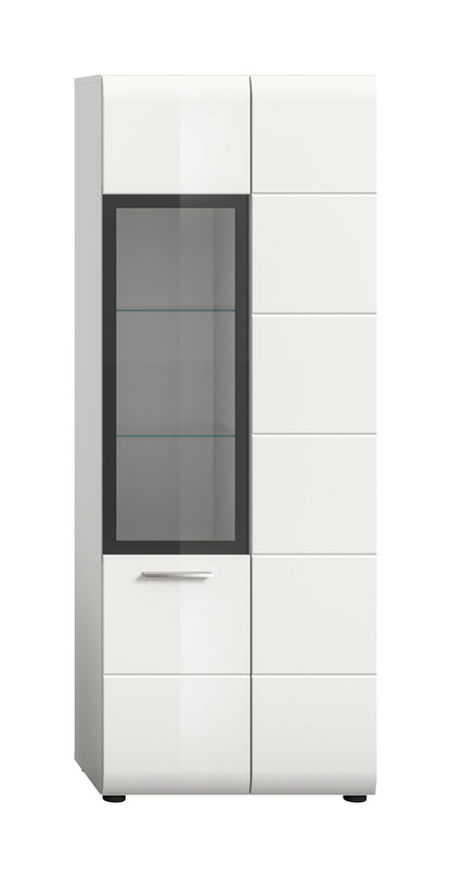 Vitrine ICE (L/H/P : env. 60/160/34 cm) en blanc/blanc brillant