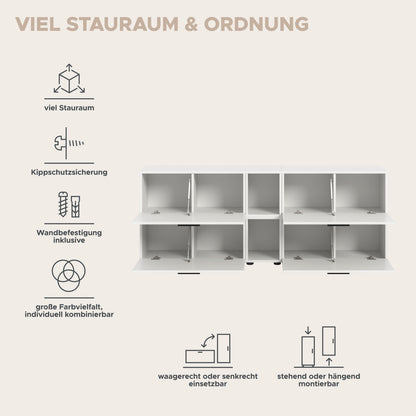 Homes & Jones Wohnwand 2-tlg. TV Möbel Modular Lowboard, Wohnzimmerschrank