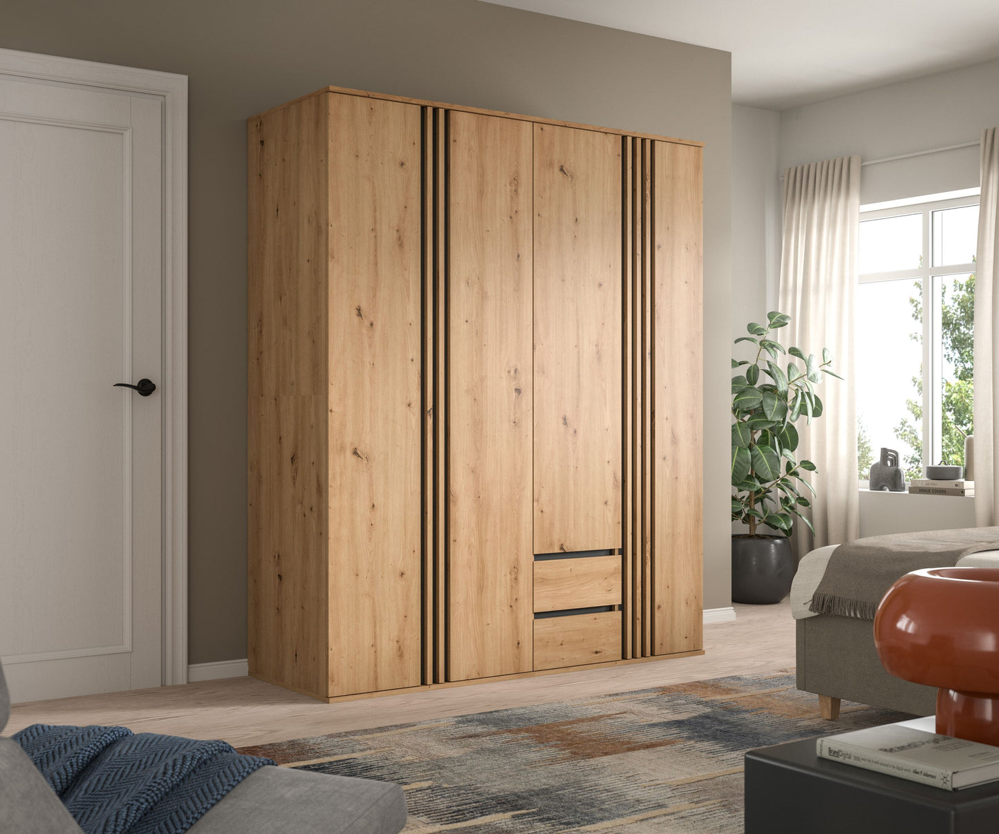 Homes & Jones Kleiderschrank 2-tlg., Schlafzimmerschrank 2x je 80 cm breit, 160 cm
