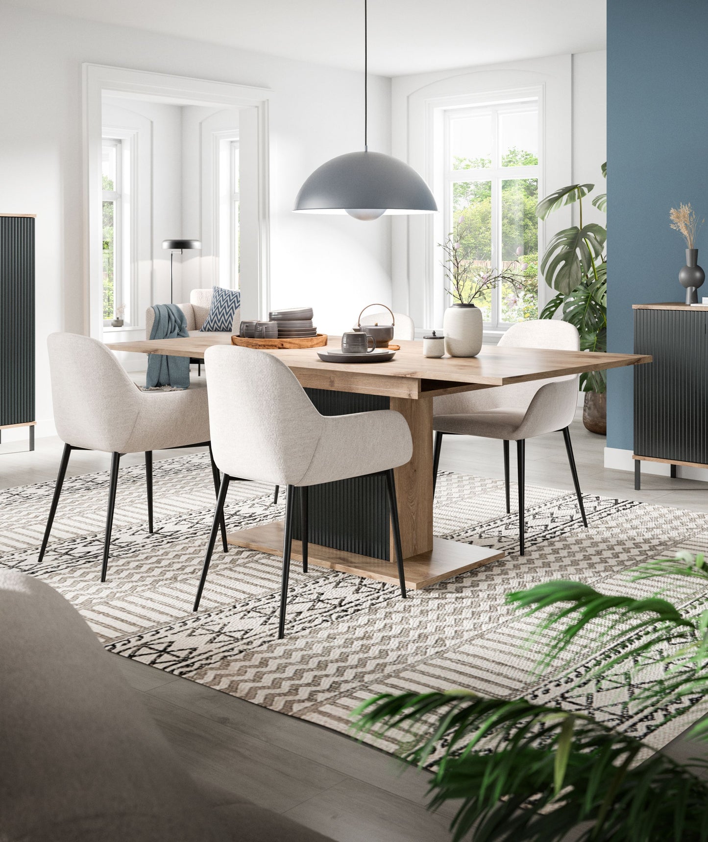 Homes & Jones Esstisch 160x75x90 cm, Esszimmertisch, Wohnzimmermöbel, Esszimmer