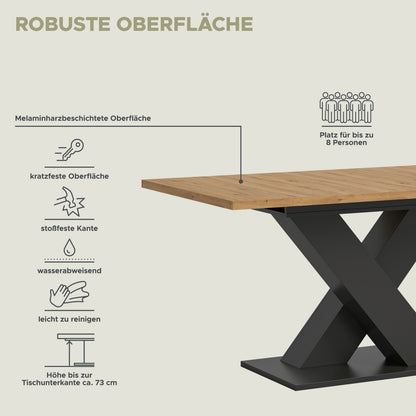 Table de salle à manger MOTION (L/H/P : env. 150/76/90 cm) en blanc/cachemire