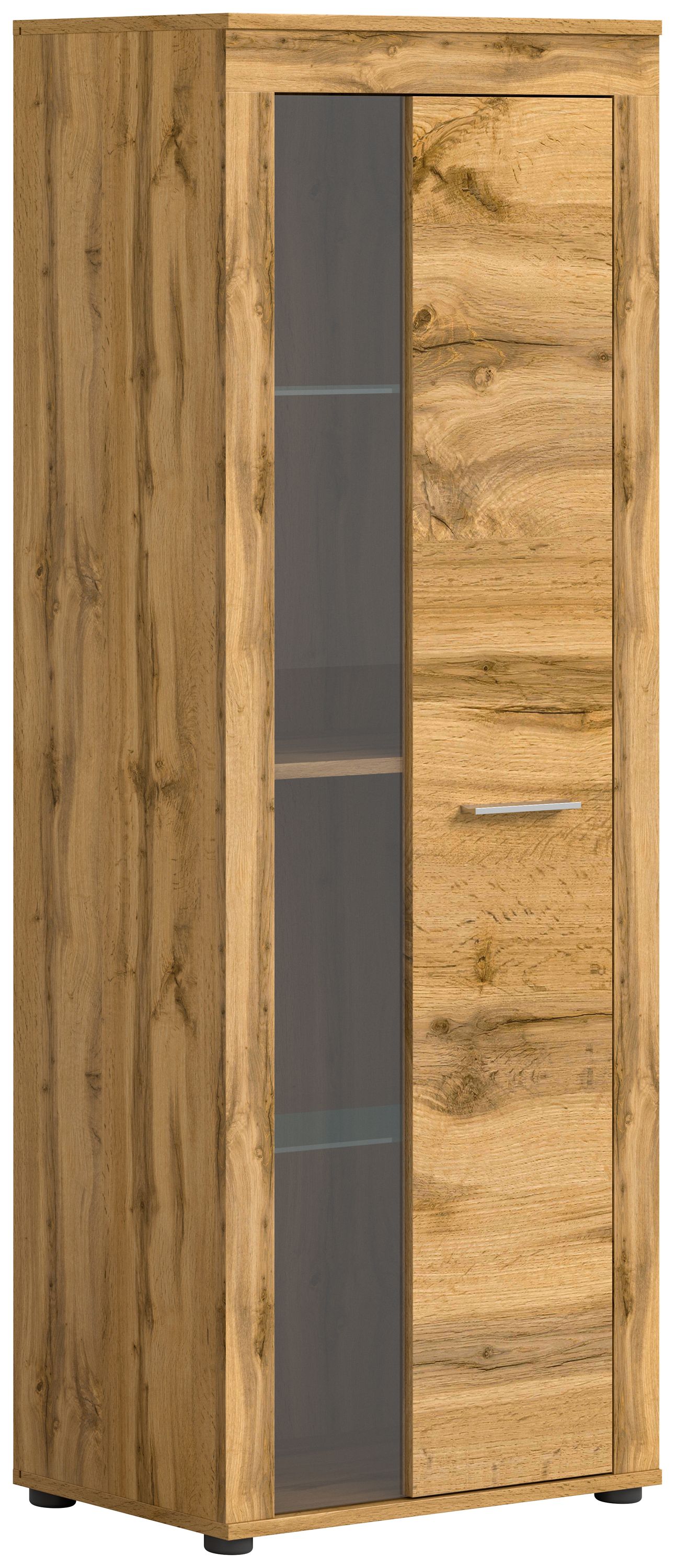 Homes & Jones Vitrinenschrank 60 cm breit, Wohnzimmerschrank, Wohnmöbel