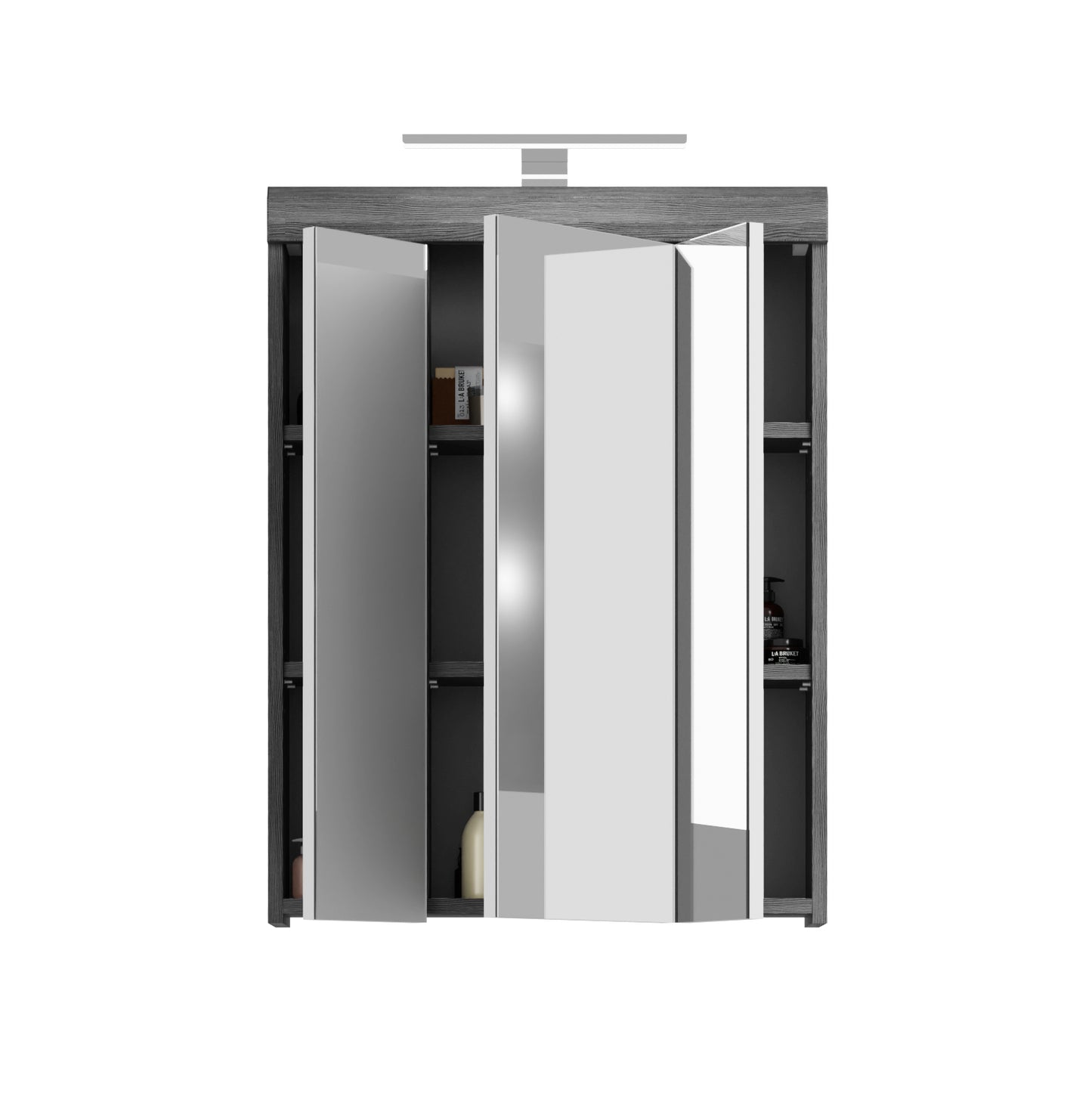Armoire de toilette avec éclairage SCOUT (L/H/P : env. 60/79/18 cm) en imitation chêne Evoak/verre miroir