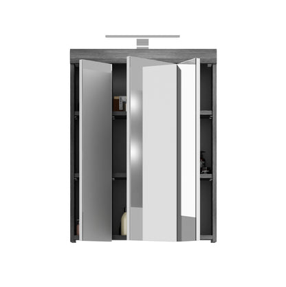 Armoire de toilette avec éclairage SCOUT (L/H/P : env. 60/79/18 cm) en imitation chêne Evoak/verre miroir