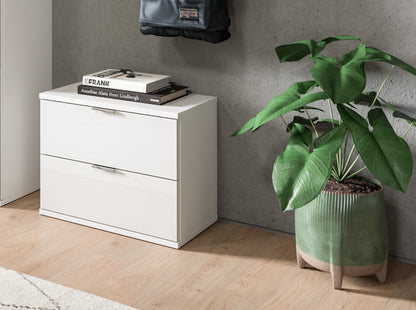 Homes & Jones Garderobensitzbank mit 2 Schubladen weiß Hochglanz Front