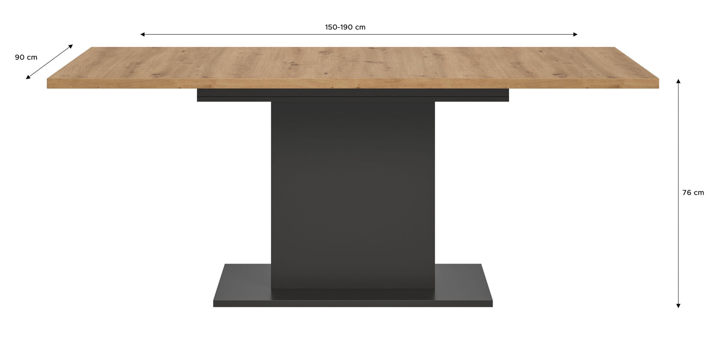 Homes & Jones Esstisch 150x76x90 cm, Esszimmertisch-Tisch mit Säulen Gestell