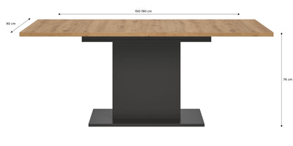 Homes & Jones Esstisch 150x76x90 cm, Esszimmertisch-Tisch mit Säulen Gestell