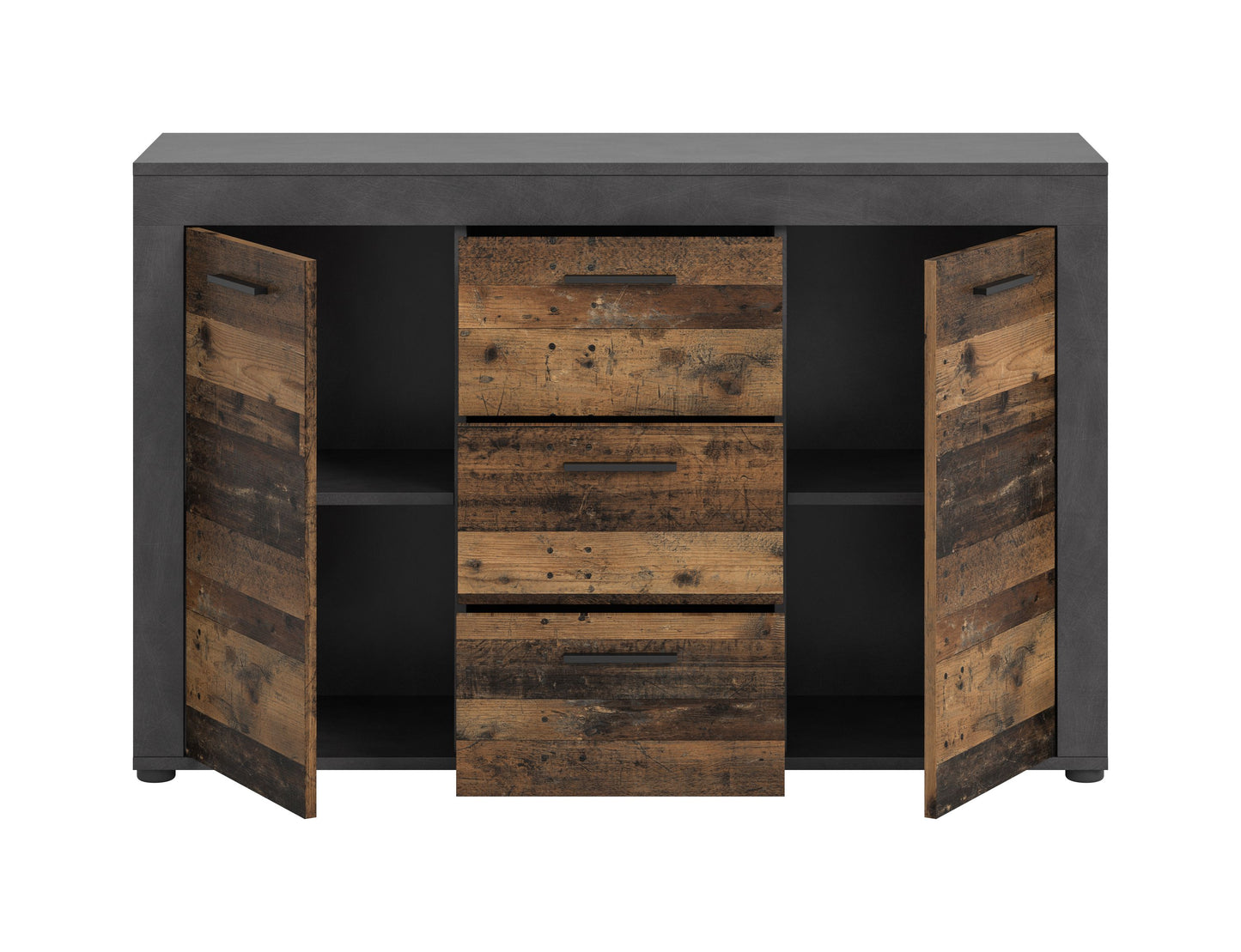 Homes & Jones Sideboard 125 cm breit mit 3 Schubladen, Mehrzweckschrank