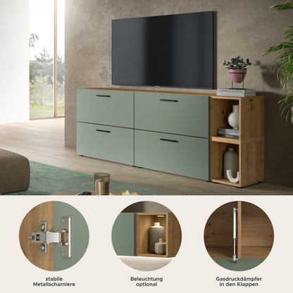 Homes & Jones Wohnwand 2-tlg. TV Möbel Modular Lowboard, Wohnzimmerschrank