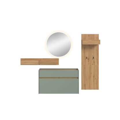 Homes & Jones Garderobe 4-tlg. inkl. Beleuchtung, Dielenmöbel-Flurmöbel