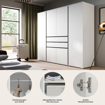 Homes & Jones Kleiderschrank 4trg., Gesamtbreite 197 cm, Universalschrank