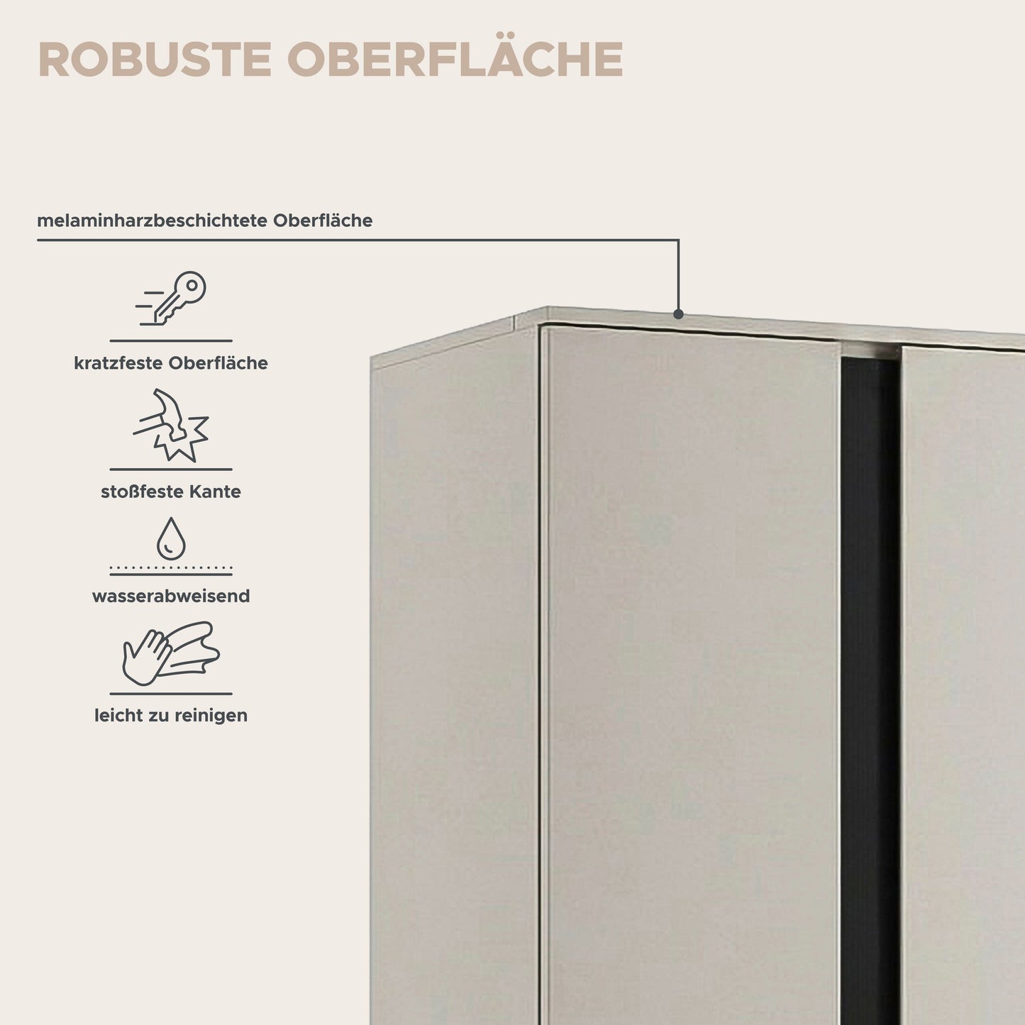 Amara Kleiderschrankkombination (B/H/T: 200x184x52 cm) in Kaschmir