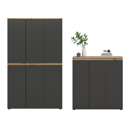 Armoire universelle SCARPA (L/H/P : env. 235/175/37 cm) en vert fumée/vert fumée