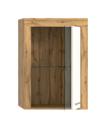 Vitrine JAM (L/H/P : env. 60/86/35 cm) en imitation chêne Wotan/gris
