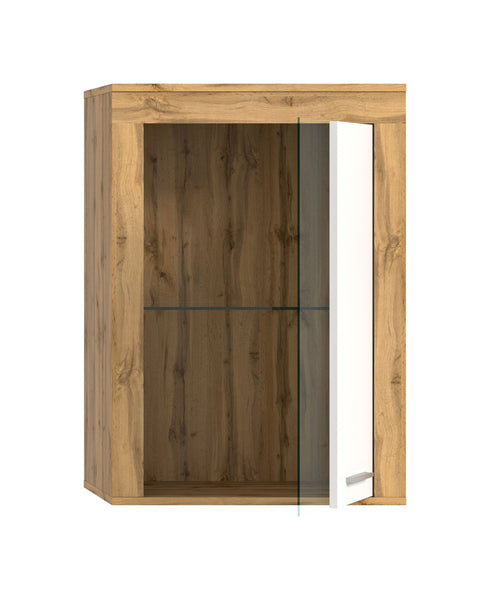 Vitrine JAM (L/H/P : env. 60/86/35 cm) en imitation chêne Wotan/gris