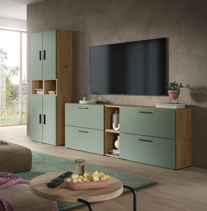 Homes & Jones Wohnwand 2-tlg. TV Möbel Modular Lowboard, Wohnzimmerschrank