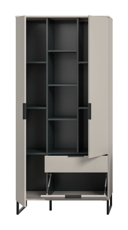 Homes & Jones Wohnzimmerhochschrank, Vitrinenschrank-Highboard Kaschmirfarben