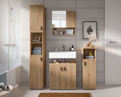 Bathroom Set MONE (W/H/D: approx. 150/192/30 cm) in cashmere/cashmere