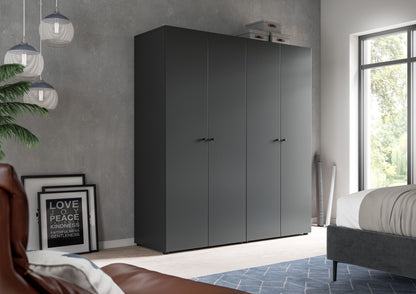 Combinaison de penderies DARWIN (L/H/P : env. 160/176/51 cm) en anthracite/anthracite