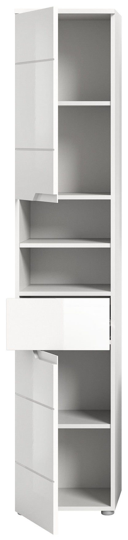 Homes & Jones Badhochschrank weiß Hochglanz Front, Badschrank-Badmöbel