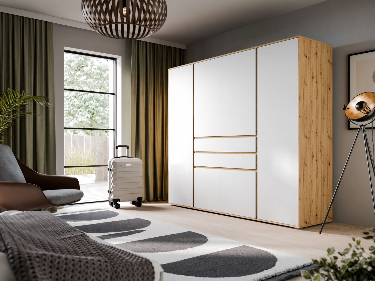 Homes & Jones Kleiderschrank 4trg., Gesamtbreite 197 cm, Universalschrank