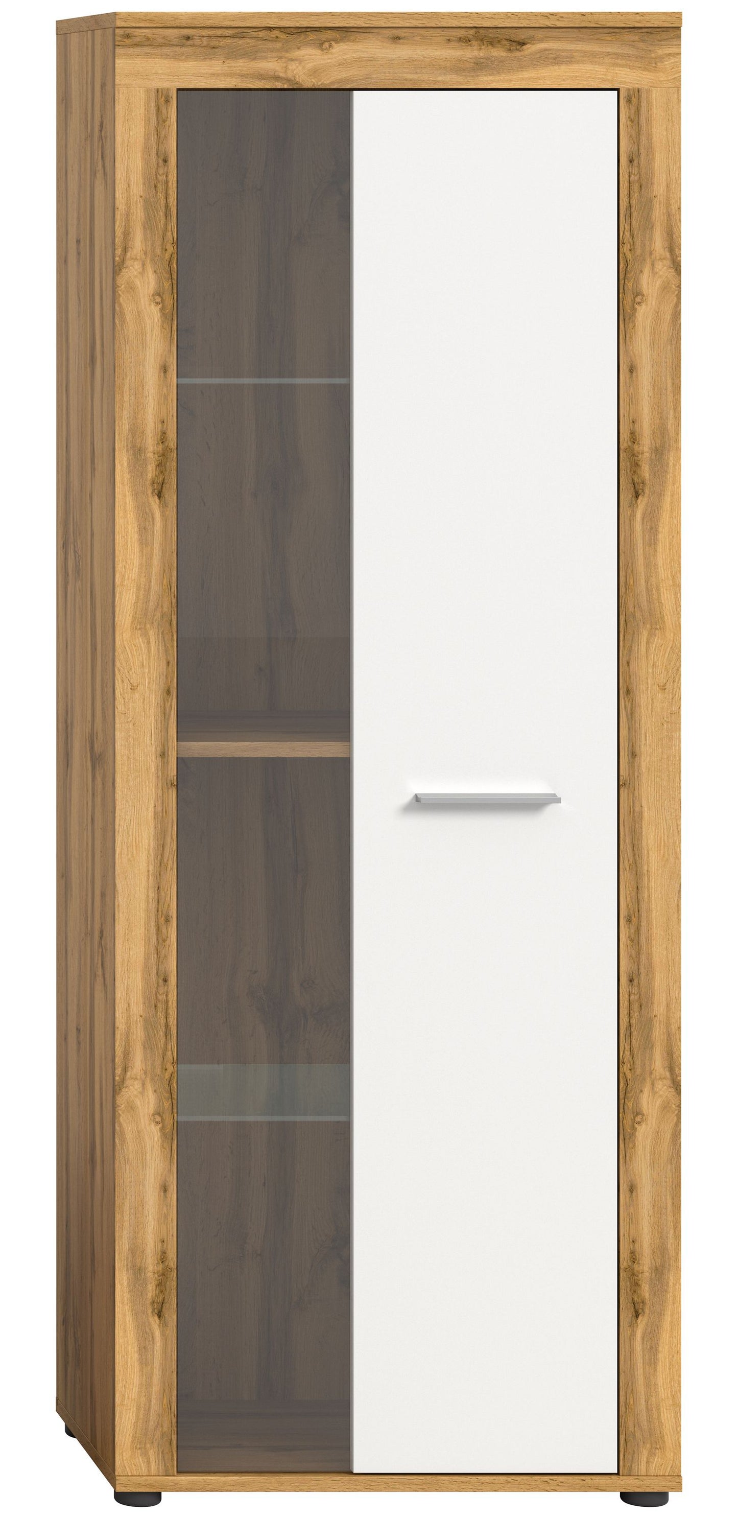 Homes & Jones Vitrinenschrank 60 cm breit, Wohnzimmerschrank, Wohnmöbel