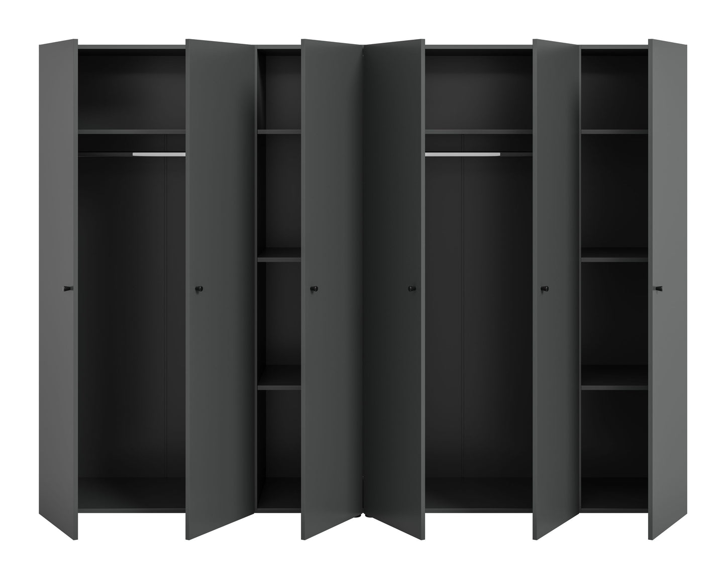 Combinaison de penderies DARWIN (L/H/P : env. 240/176/51 cm) en anthracite/anthracite
