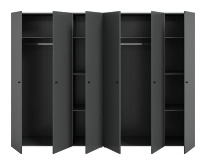 Combinaison de penderies DARWIN (L/H/P : env. 240/176/51 cm) en anthracite/anthracite