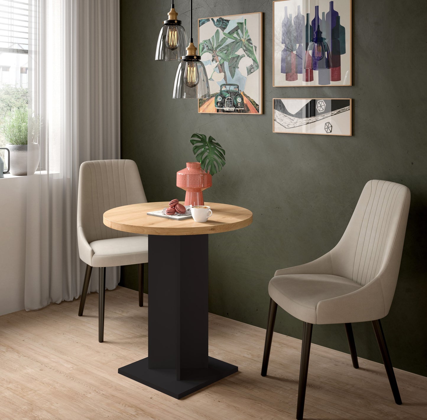 Homes & Jones Esstisch 70x76x70 cm, Esstisch klein, Bistrotisch, Tisch klein