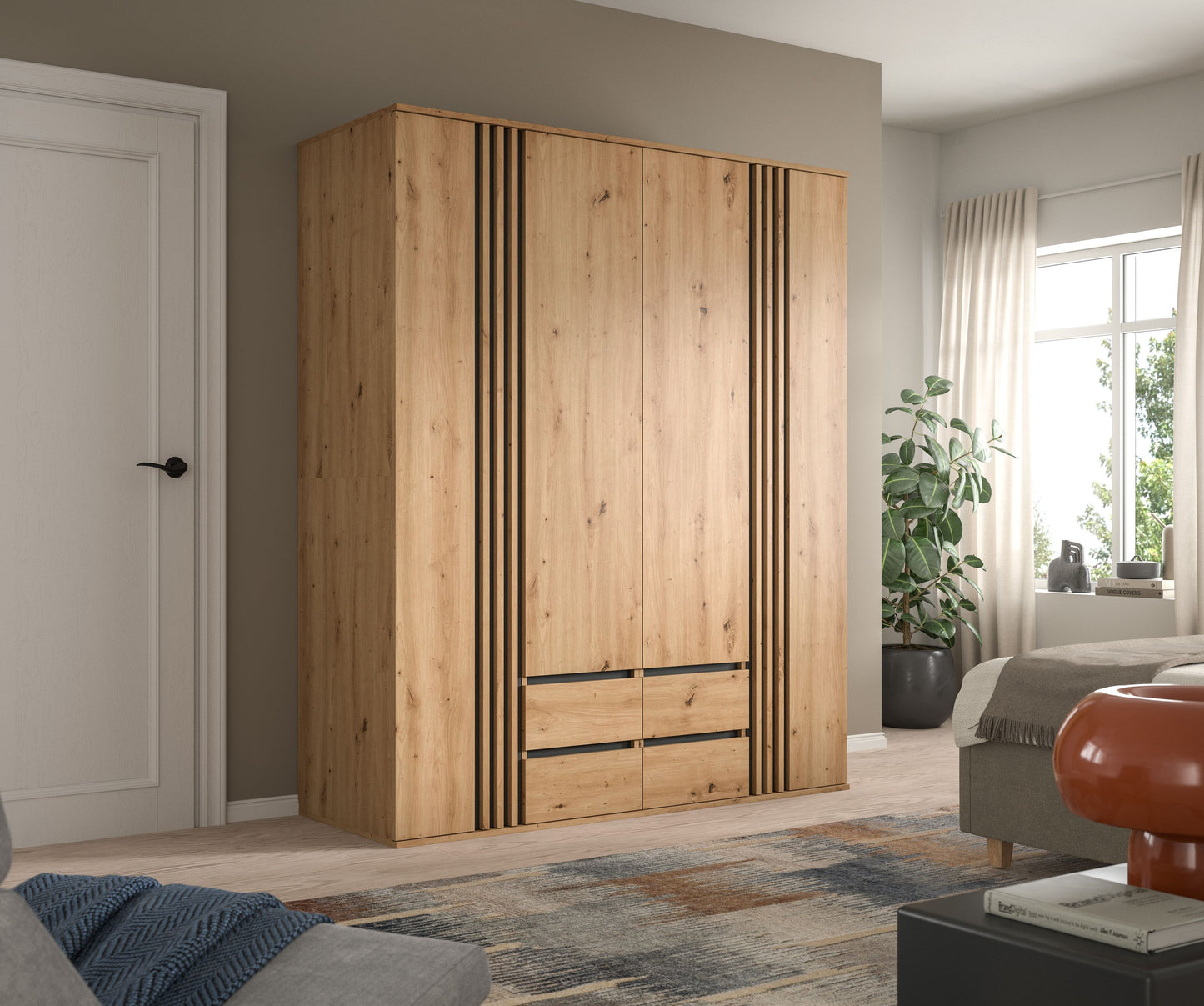 Homes & Jones Kleiderschrank 2-tlg., Schlafzimmerschrank 2x je 80 cm breit, 160 cm