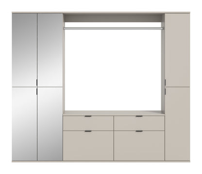 Garderoben-Sideboard mit offenem Fach und zwei Schubfächern, weiß