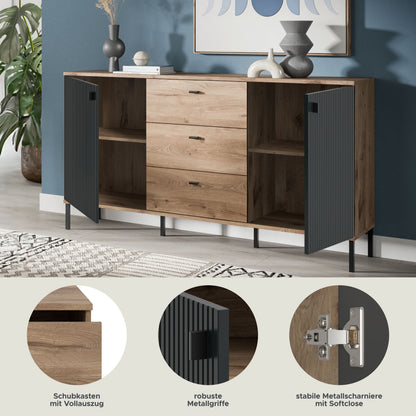 Homes & Jones Sideboard, Wohnzimmerschrank-mit Schubladen, Universalschrank