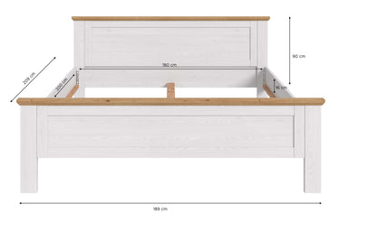 Bed 180x200 VERONA (W/H/D: approx. 189/90/209 cm) in Sibiu Larch replica/Sibiu Larch replica
