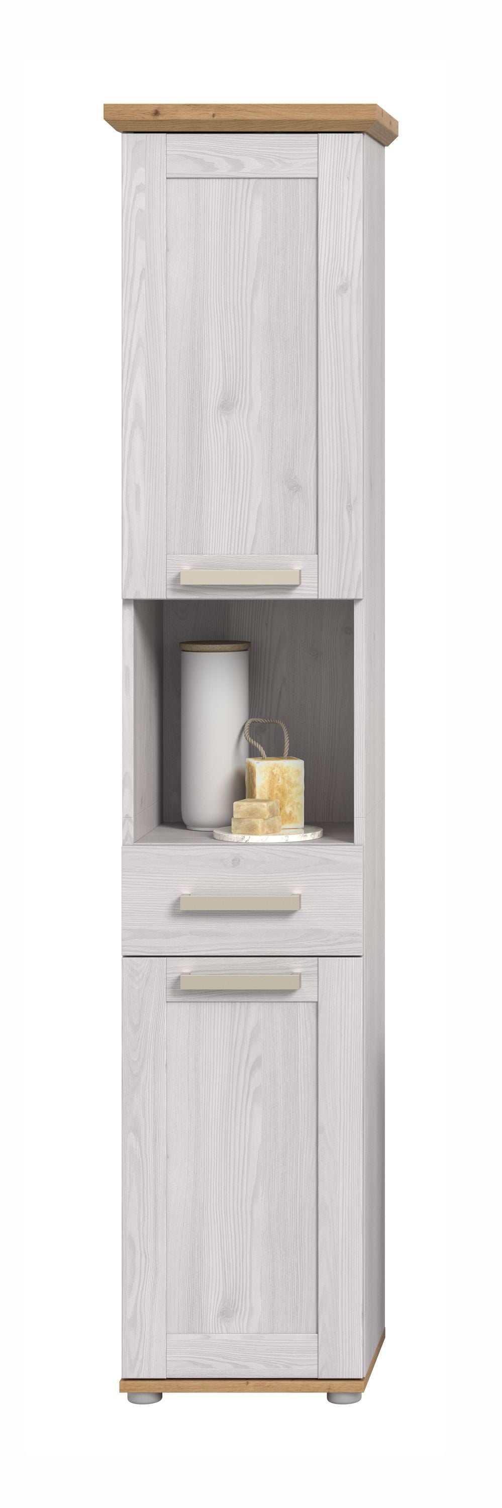 Tall cabinet VERONA (W/H/D: approx. 39/187/34 cm) in Sibiu Larch reproduction/Sibiu Larch reproduction