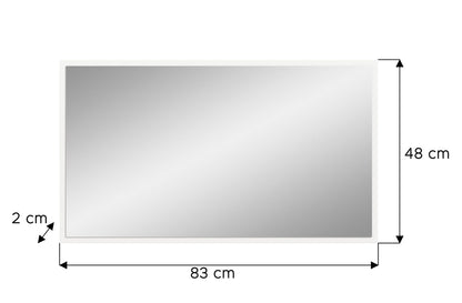 Miroir VAGA (L/H/P : env. 83/48/2 cm) en blanc/blanc