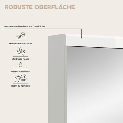 Scout Spiegelschrank  (B/H/T: 40x79x18 cm) in Spiegelglas und Weiß