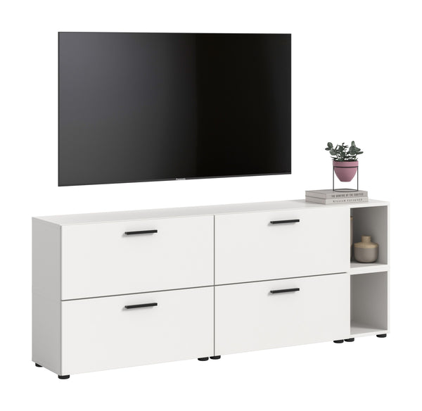 Meuble TV mural THE ONE (l/H/P : env. 176/67/34 cm) en imitation chêne Artisan/vert fumé