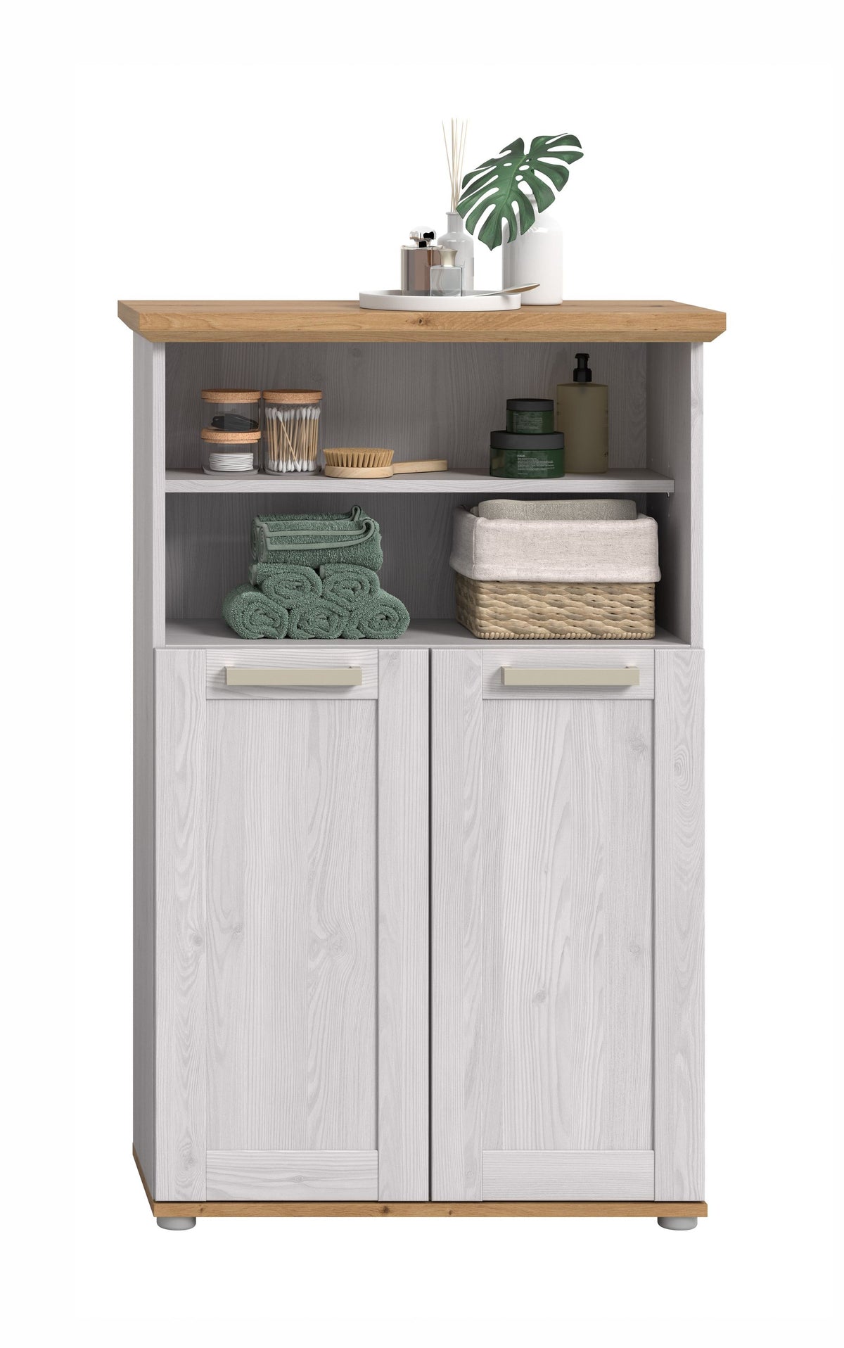 Mid-height cabinet VERONA (W/H/D: approx. 74/116/34 cm) in Sibiu Larch reproduction/Sibiu Larch reproduction
