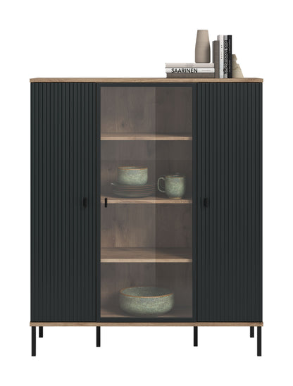 Homes & Jones Highboard, Wohnzimmerschrank-mit 4 Deko Fächer, Wohnmöbel
