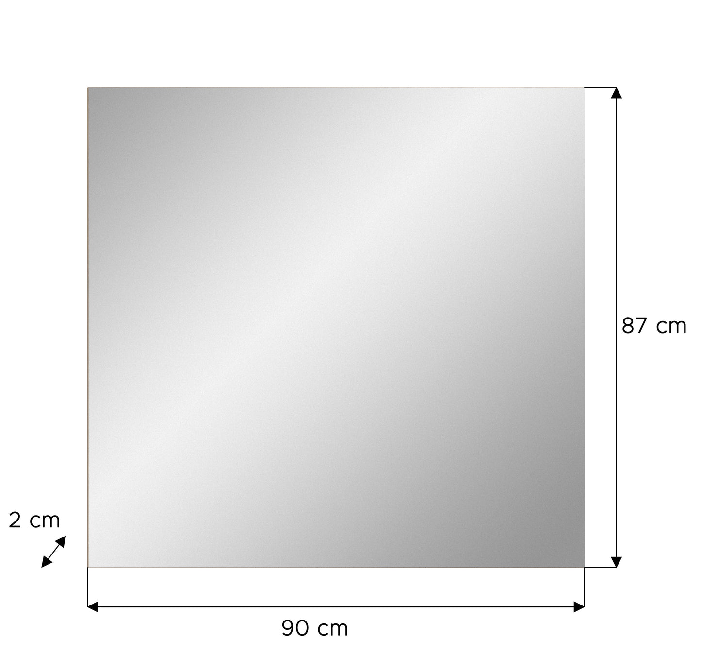 Miroir SCOUT (L/H/P : env. 90/87/2 cm) en décor chêne Evoke/décor chêne Evoke