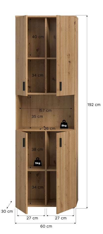 Meuble de salle de bain MONE (l/h/p : env. 60/192/30 cm) en cachemire/cachemire