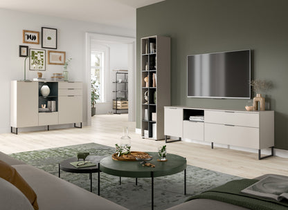 Meuble TV bas NOIDA (L/H/P: env. 185/64/41 cm) en cachemire/cachemire