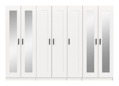 Combinaison d'armoires VISBY (L/H/P : env. 280/194/56 cm) en blanc/blanc