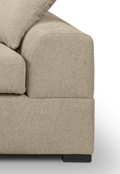 Canapé d'angle Veda – Élégant canapé rembourré en forme de L avec tissu structuré