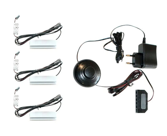 Glass Shelf Clip COLD White 3x LIGHTING (W/H/D: approx. 10/8/5 cm) in --/--