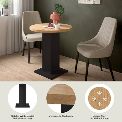Homes & Jones Esstisch 70x76x70 cm, Esstisch klein, Bistrotisch, Tisch klein
