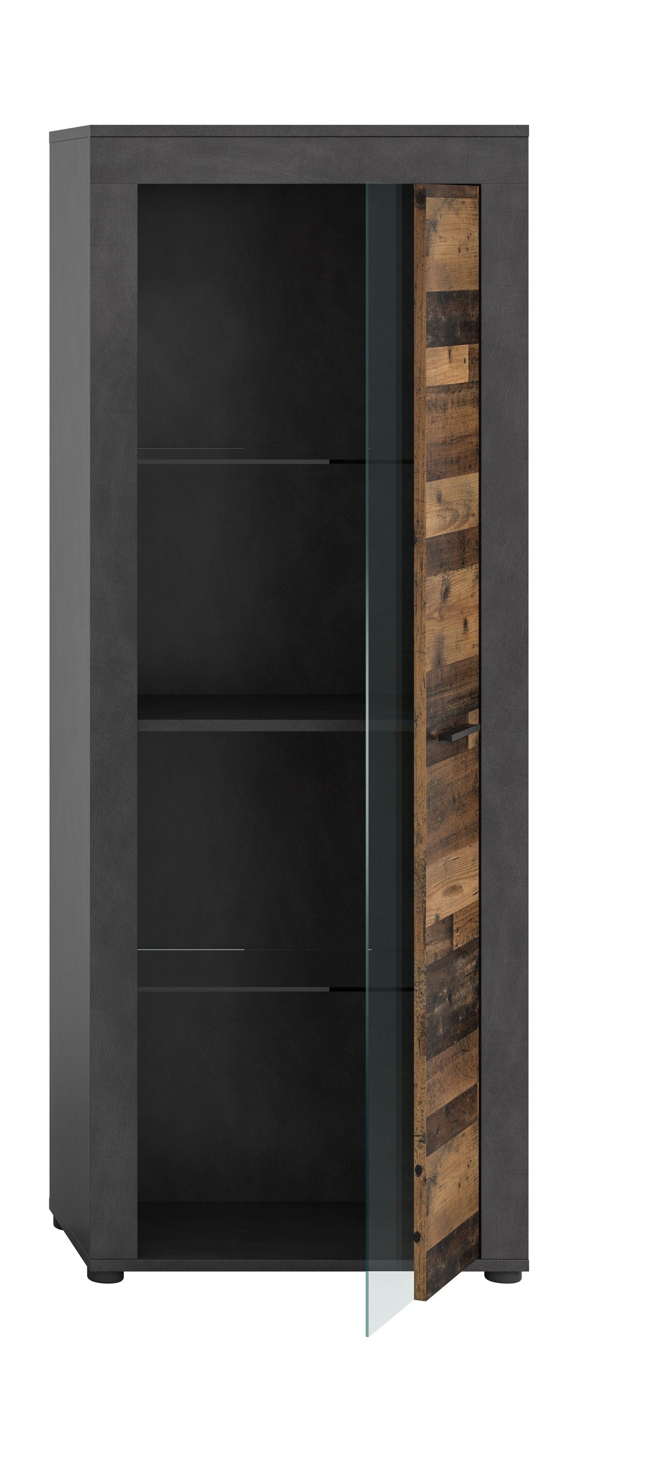 Homes & Jones Vitrinenschrank 60 cm breit, Wohnzimmerschrank, Wohnmöbel