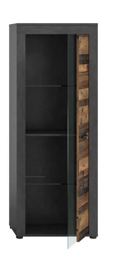 Homes & Jones Vitrinenschrank 60 cm breit, Wohnzimmerschrank, Wohnmöbel