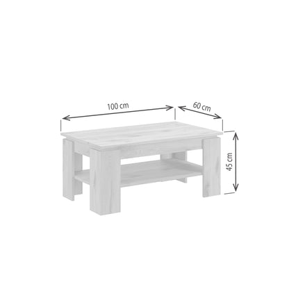 Table basse TITAN (L/H/P : env. 100/45/60 cm) en imitation chêne Artisan/imitation chêne Artisan